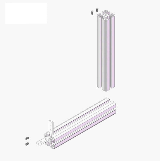 90-degree L-shaped inside corner connector for 2020 series T-slot aluminium extrusion, nickel plated steel hidden joint fastener with grub screws