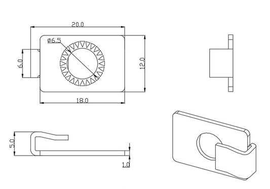 2525 T-Slot Standard End Fasteners - Steel, Nickel Plated