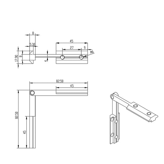4040 T-Slot-Simple Any Angle Inside-Corner-Connector