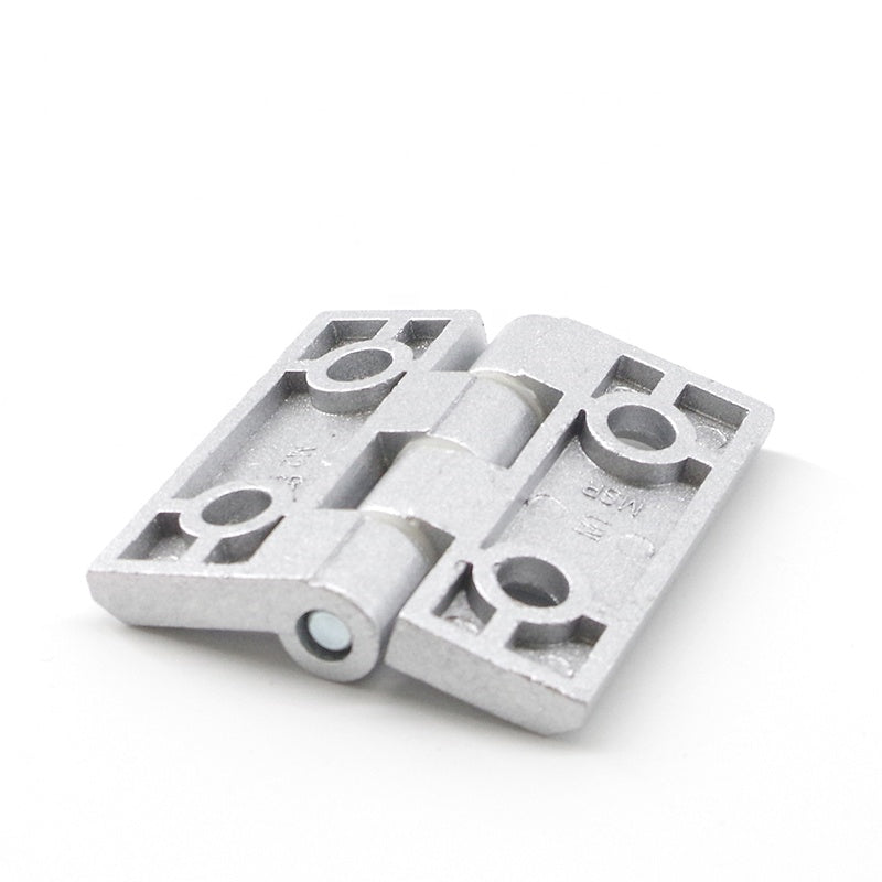 4040-T-Slot Die Cast Zinc Powder Coated Silver Lift-Off Door Hinge - Short Style