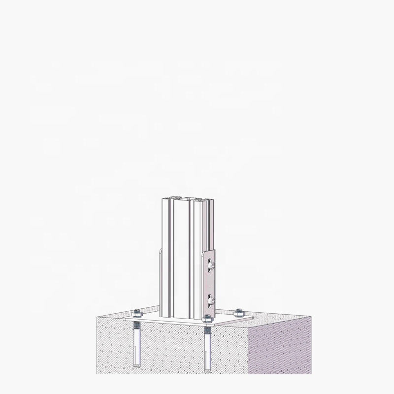 4040 Floor Mount Base Plate Powder Coated Steel