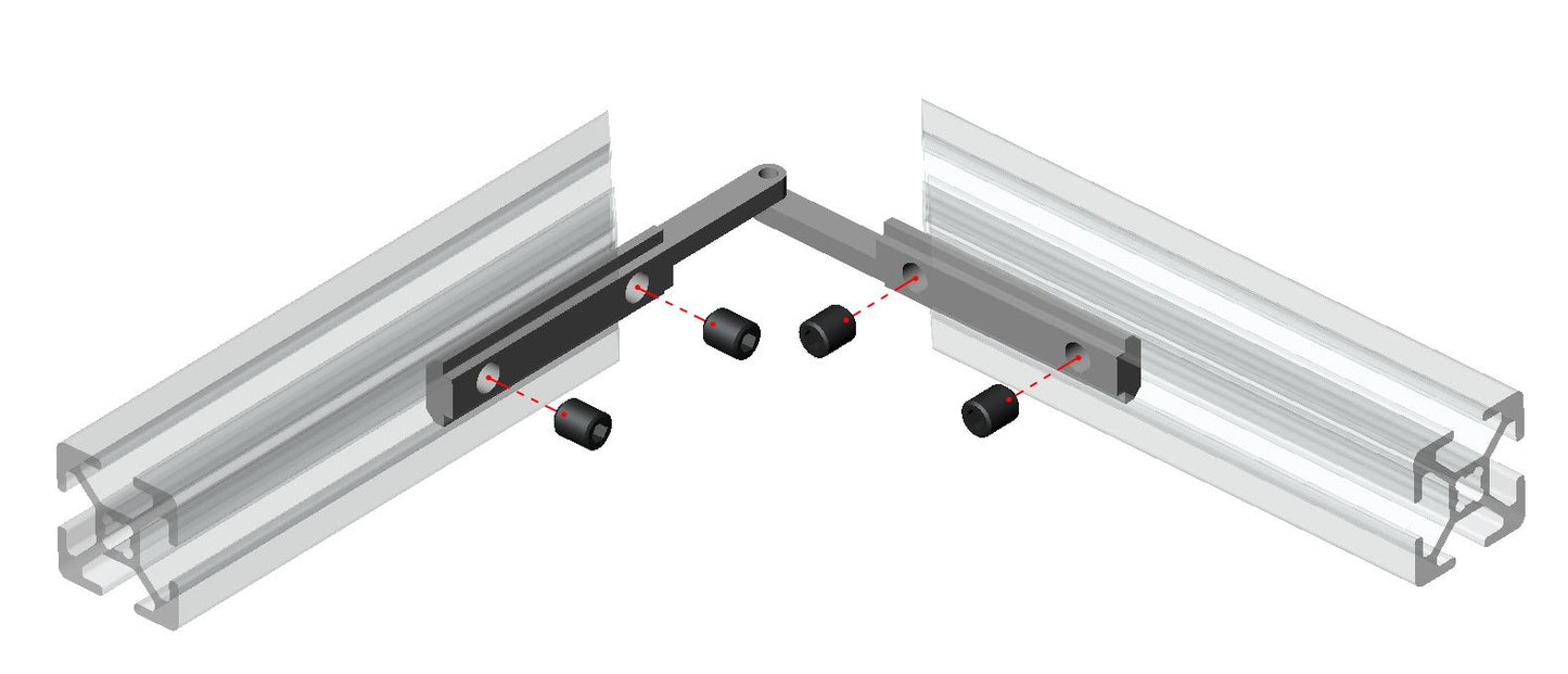 2020 T-Slot "Any Angle" Inside Corner Connector Steel - Zn Plated