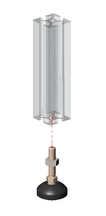 Large Base Glides with a Swivelling M8x50mm Stem Stud
