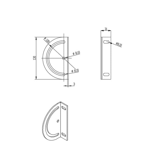 4040 T-Slot Steering Connecting Plate only.