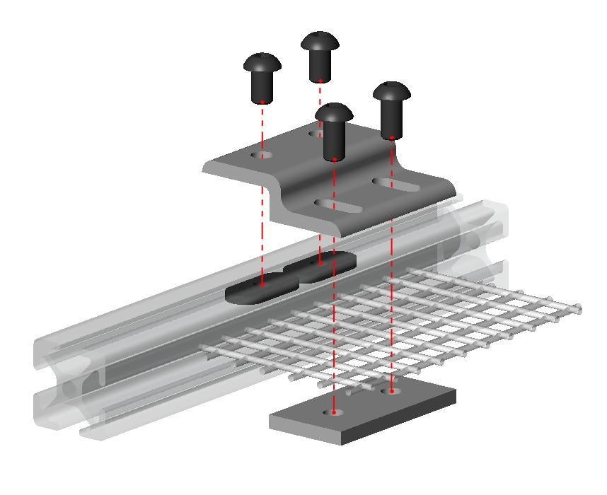 2020 T-Slot Double-Hole Panel Retainer With Slotted Holes for Adjustment + Retainer Plate