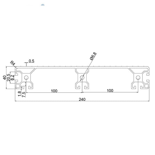 🚀NEW PRODUCT!🎉T-Slot Profile Plank | 240mm wide | 4040 Aluminum - Black & Silver x 3000mm Long | 4.6kg/m