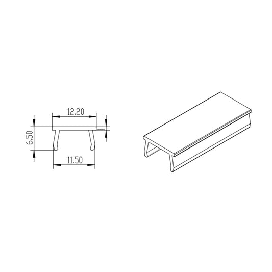Black PVC Economy T-Slot Filler Strip 12mm wide @2m long