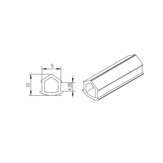 Black PVC Standard T-Slot Filler Strip 9mm wide @2m long