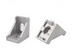 Silver 2020 series die cast aluminium 2-hole inside corner bracket with reinforcement gusset for T-slot profiles