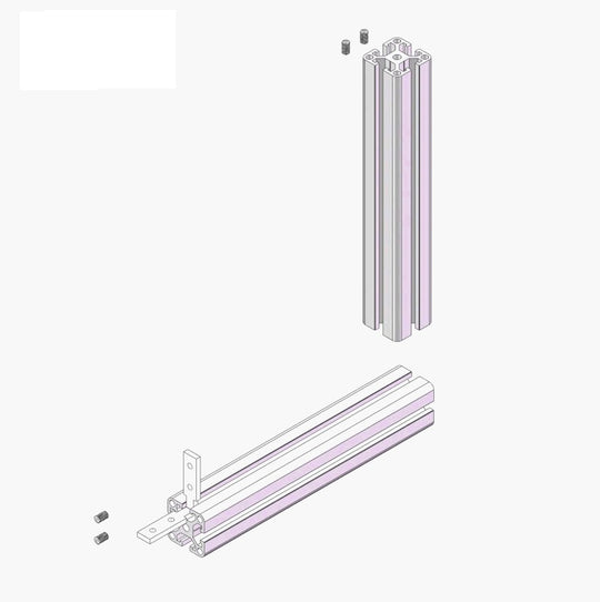 90-degree L-shaped inside corner connector for 2020 series T-slot aluminium extrusion, nickel plated steel hidden joint fastener with grub screws