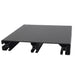 Cross-section view of 240mm wide 4040 aluminum T-slot profile plank in  black and silver anodized finish