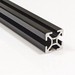End view cross-section of a 2525 aluminum T-slot profile showing 25mm x 25mm dimensions and 4-slot layout for modular framing.