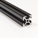 End view cross-section of a 2525 aluminum T-slot profile showing 25mm x 25mm dimensions and 4-slot layout for modular framing.