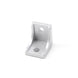 Silver 2525 series die cast aluminium 2-hole inside corner bracket with reinforcement gusset for T-slot profiles