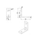 Industrial 2525 series 4-hole lite inside corner tall bracket for T-slot aluminium extrusion, silver finish without gusset dimensions