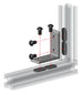 Industrial 2525 series 4-hole lite inside corner tall bracket for T-slot aluminium extrusion, silver finish without gusset