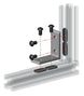 Industrial 2525 series 4-hole lite inside corner tall bracket for T-slot aluminium extrusion, silver finish without gusset