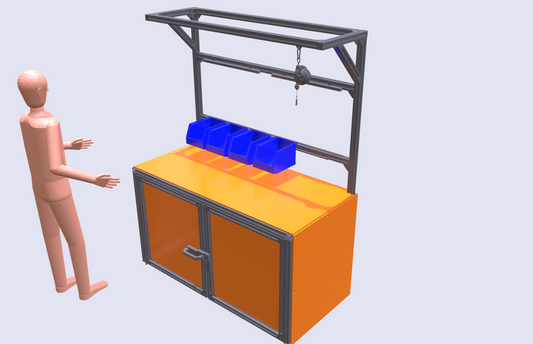 General Workstation with enclosure 1600 - 2000mm long