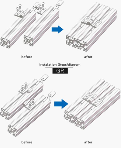 4040-T-Slot CNC'D Aluminum Black Anodized Standard Lift-Off Door Hinge RHS -P92 3129