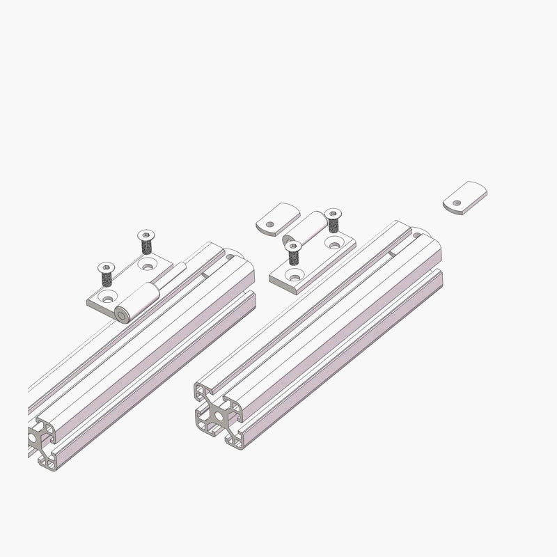 2020-T-Slot CNC'D Aluminum Lift-Off Door Hinge LHS - Long style