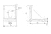 Silver 4040 series die cast aluminium 2-hole inside corner bracket with reinforcement gusset for T-slot profiles
