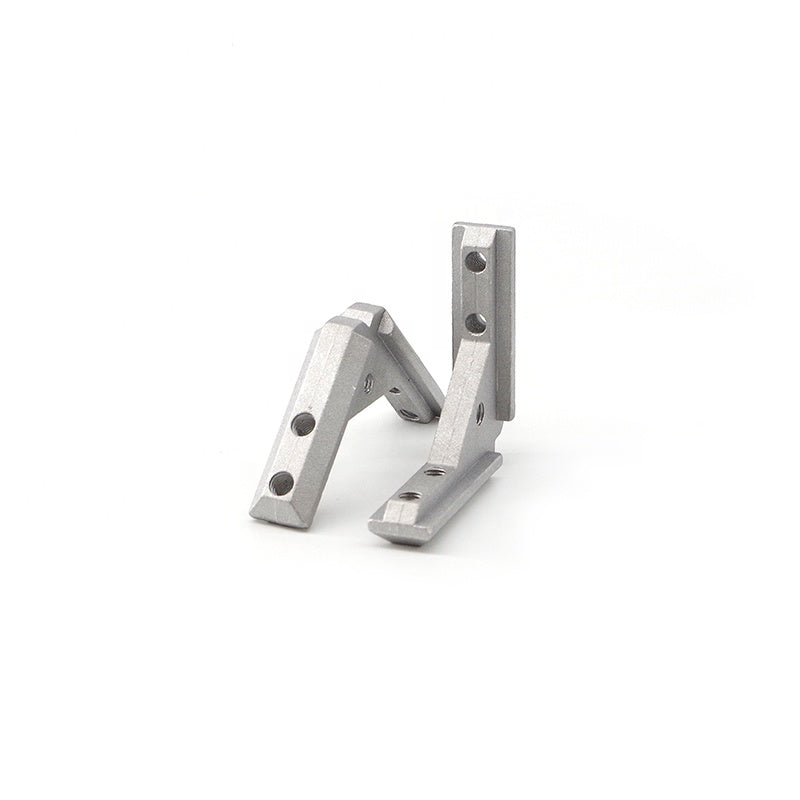 4040 series 4-hole inside corner bracket with integrated center hole for panel attachment, die-cast aluminium construction