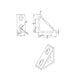 Heavy-duty 4040 series 4-hole tall inside corner bracket with reinforcement gusset, die-cast aluminium for T-slot extrusion joints dimensions