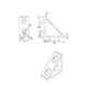 Heavy-duty 4040 series 4-hole tall inside corner bracket with reinforcement gusset, die-cast aluminium for T-slot extrusion joints dimensions
