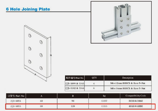 4040-t-slot-6-hole-joining-plate-6055