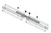 Industrial-grade concealed T-connector and profile joining bar for 4040 aluminum systems, shown with four M6 internal set screws.
