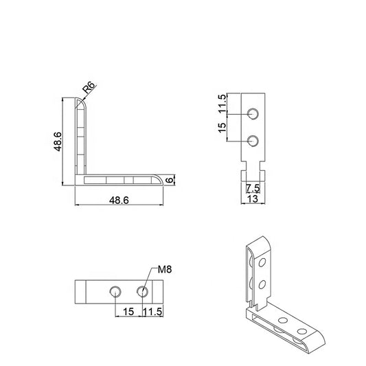 4040 T-Slot Inside Corner Connector