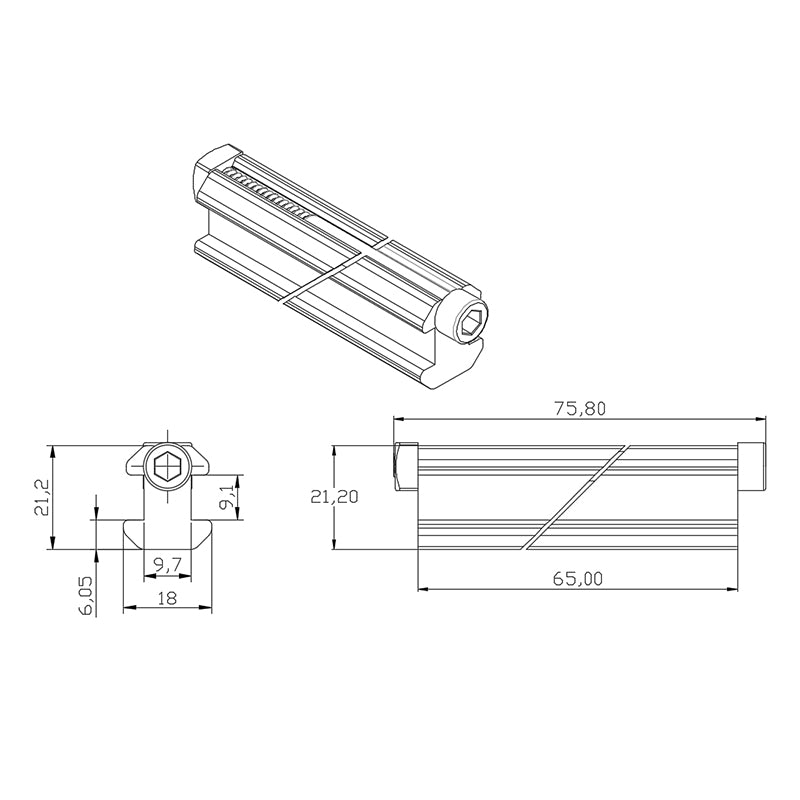 4040 T-Slot Parallel Tube Connector Kit