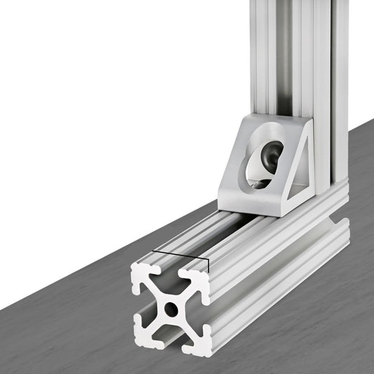 4040 T-Slot 2-Hole Gusseted Inside Corner Bracket Black or Silver