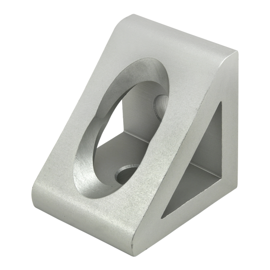 4040 T-Slot 2-Hole Gusseted Inside Corner Bracket Black or Silver