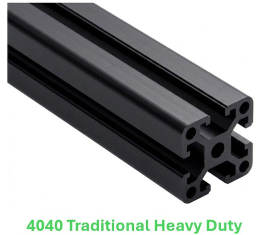 4040 Aluminum T-Slot Profile - 40mm x 40mm with 4 Slots - Silver or Black