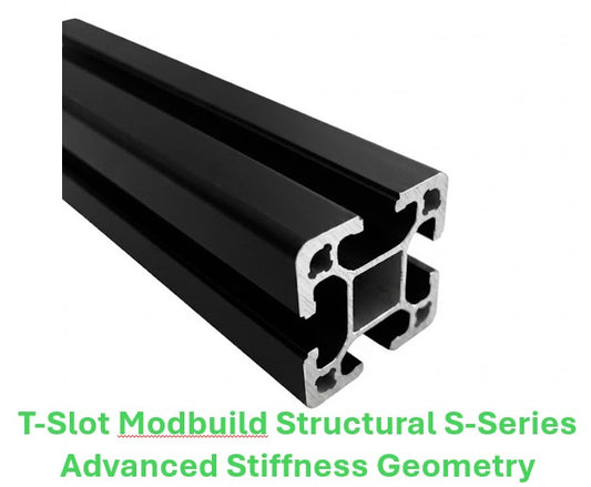 4040 Aluminum T-Slot Profile - 40mm x 40mm with 4 Slots - Black