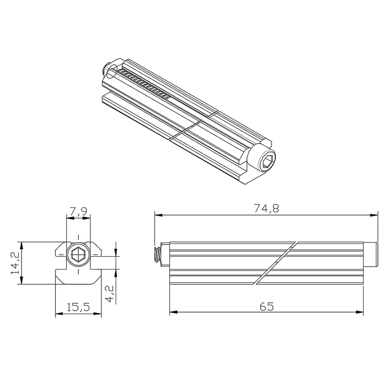 4040 T-Slot Parallel Tube Connector