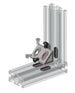 Heavy-duty 4080 and 8080 series wide gusseted inside corner bracket, 4-hole die-cast aluminium reinforcement for T-slot profiles