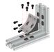 Premium CNC machined billet aluminium 8-hole inside corner bracket with concaved gusset for 4080 and 8080 T-slot profile