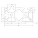 End view cross-section of a 4080 aluminum T-slot profile showing 40mm x 80mm dimensions with 3 open slots and 2 smooth architectural face