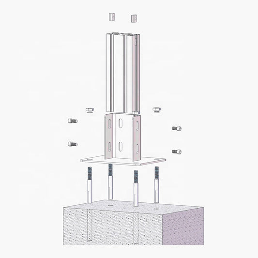 4080 Floor Mount Base Plate Powder Coated Steel