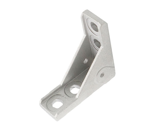 2020 T-Slot 4-Hole Inside Corner Bracket c/w hole for panel attachment Die-cast Aluminium, Black Powder Coated