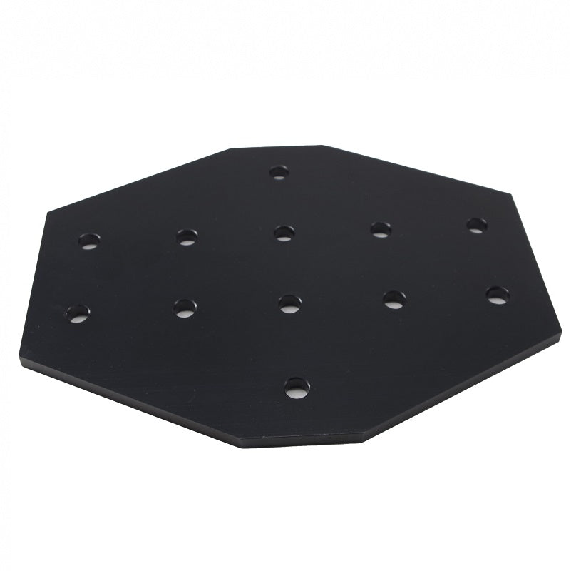 Black heavy-duty 12-hole cross-shape flat joining plate for 4040 to 4080 series T-slot aluminium extrusion, reinforced steel connector for structural intersections