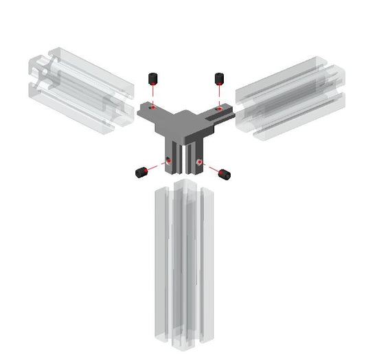 2020-T-Slot 3-Way Corner Connector & Cap