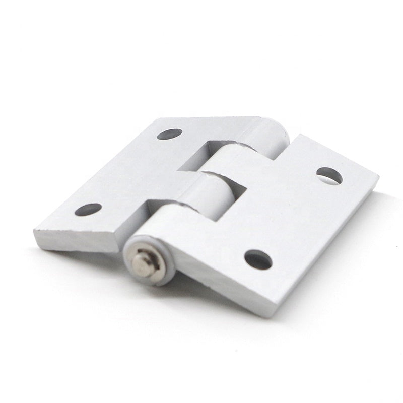 4040-T-Slot Die Cast Zinc Powder Coated Silver Lift-Off Door Hinge - Short Style