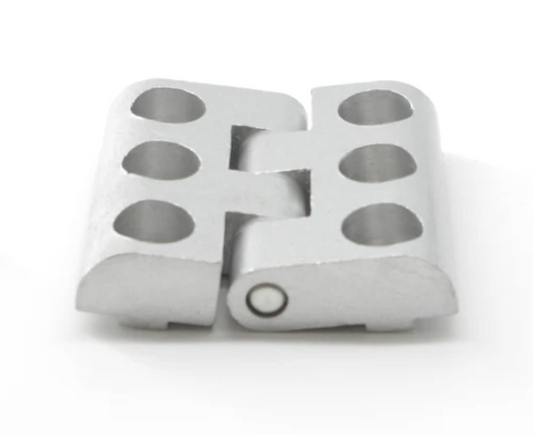 4040-T-Slot Die Cast Zinc Powder Coated Silver Lift-Off Door Hinge - Short Style - PN913121