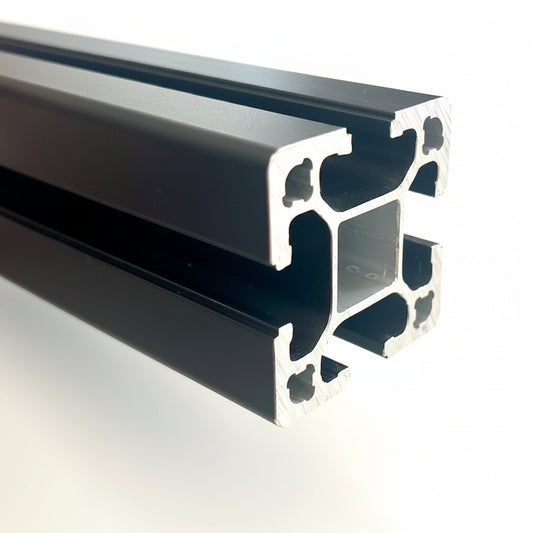 4040 Aluminum T-Slot Profile - 40mm x 40mm with 4 Slots - Black