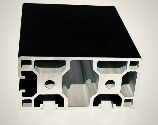 4080 Aluminum T-Slot Profile - 40mm x 80mm with 3 Slots & 2 Flat Walls - Black