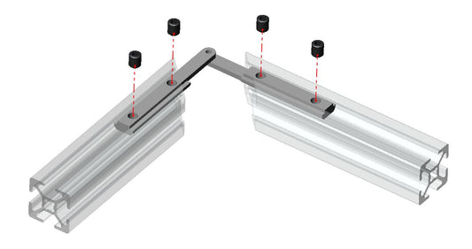 4040 T-Slot-Inside Corner Any Angle Connector (Horizontal Slot) Steel & Zn Plated