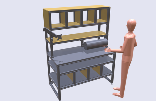 Packaging Workstation with enclosure 1600 - 2000mm long